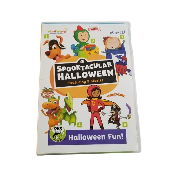 PBS Kids DVD Halloween Fun Spooktacular Halloween Word World Caillou Peg + Cat - Picture 1 of 4